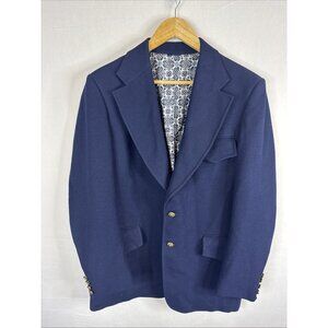 Vintage 80s Knits Baycrest Navy Blazer Sport Coat Men’s 40 Hudson’s Bay Polester